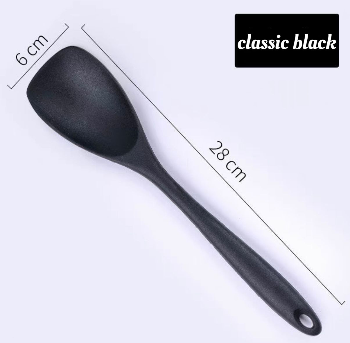 Kitchen silicone cooking spoon black