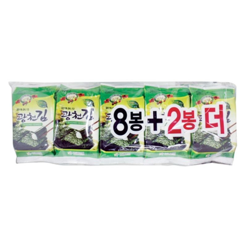 Kwangcheon 橄榄油烤制海苔(饭伴侣) 10X5g