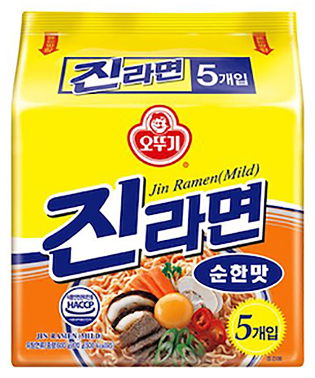 Ottogi Jin Ramen Mild Multi Pack 5X120g