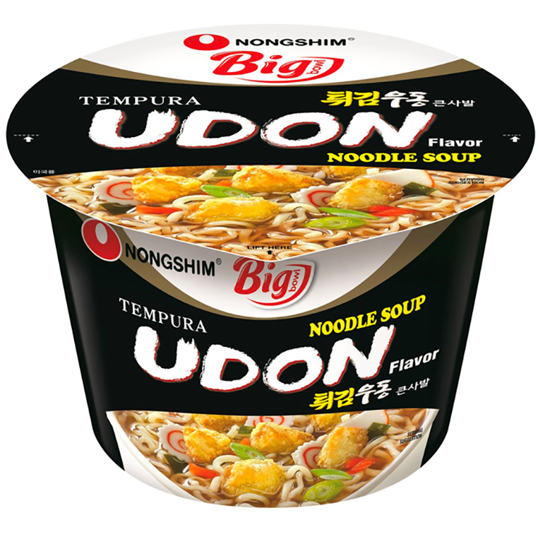 Nongshim fried udon noodles in a large bowl 111g