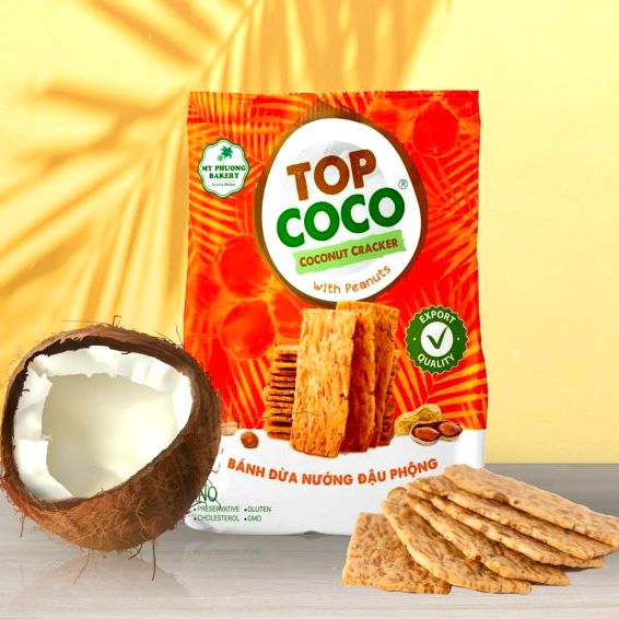 TOP COCO Kokosnuss-Cracker Erdnuss 150g