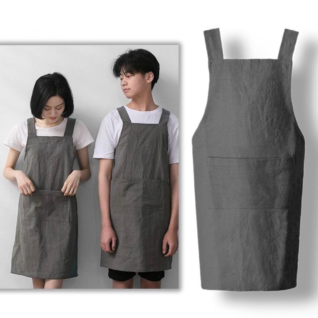 Korean linen apron(gray)