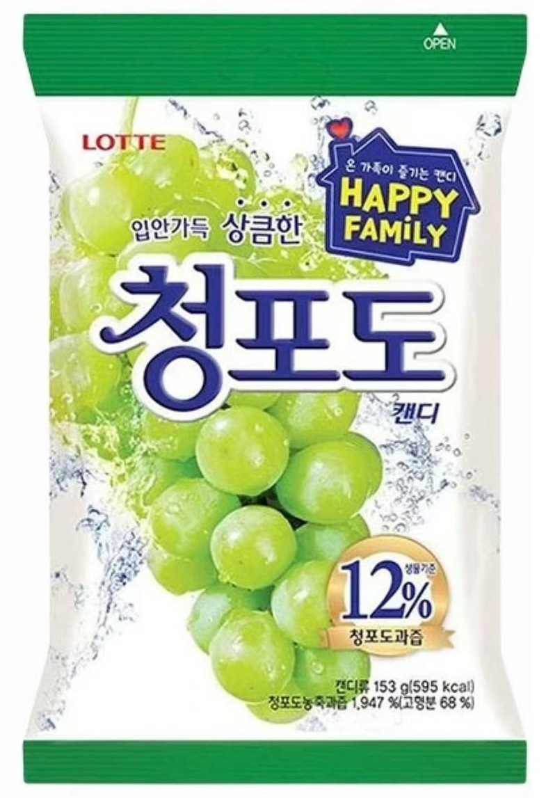Lotte green grape sweets 153g